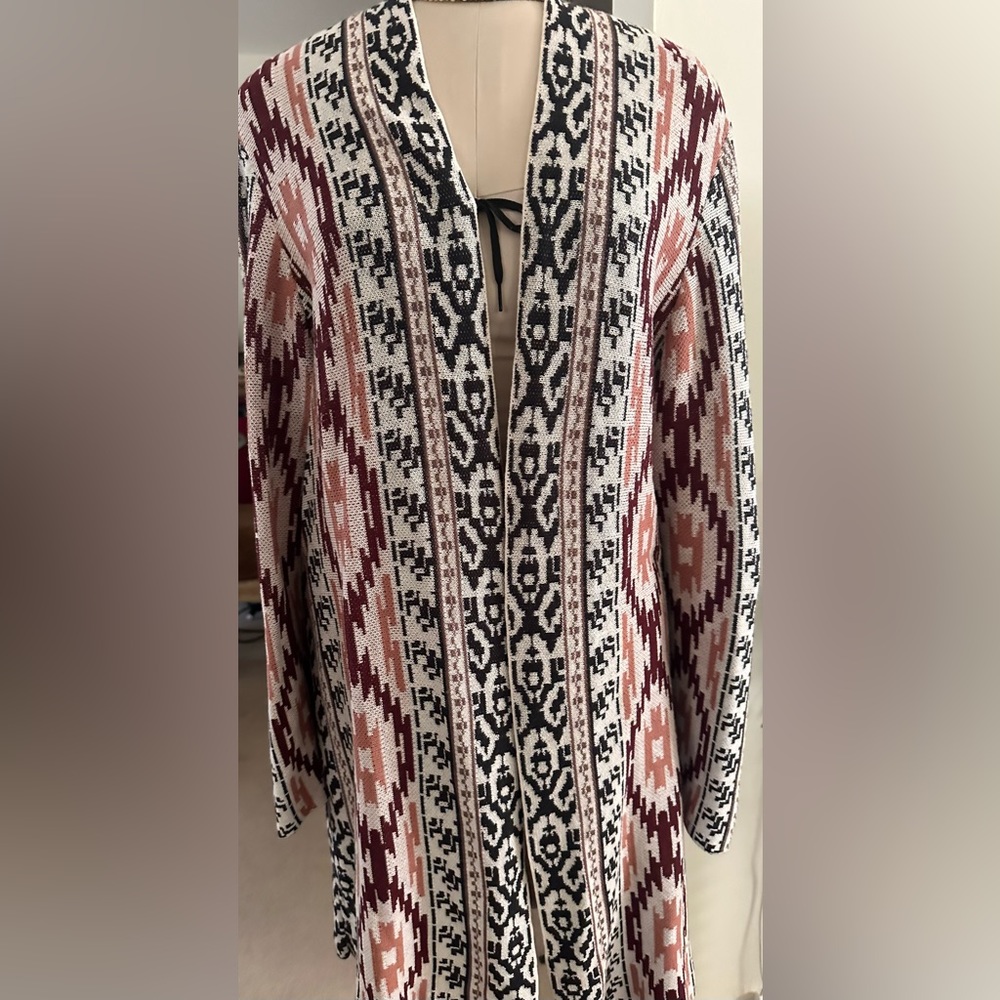 Long Print Pattern Cardigan